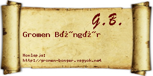 Gromen Böngér névjegykártya